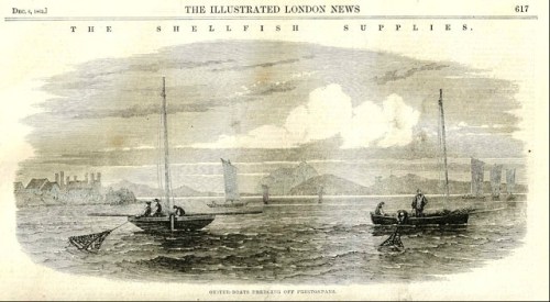 Oyster dredging at Prestonpans in 1862